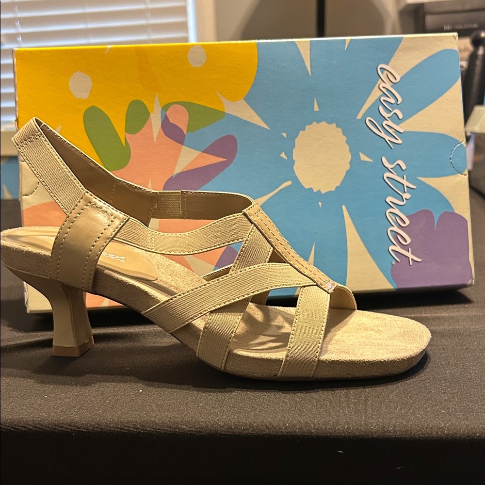 Easy Street Women's Beige Strappy Heels